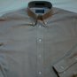 Stafford Light Brown Chambray Large Mens Classic 15.5" Polyester dress shirt