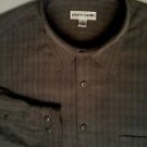 Pierre Cardin Greenish Gray Checkered 16.5" 34/35" Mens dress shirt