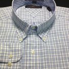Tommy Hilfiger TLC Twill White Plaid Mens 16.5" 32/33" Classic Large Dress Shirt
