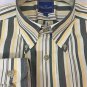 Faconnable Striped Autumn Yellow/green France Men's 15.5" 34" Crisp Medium Shirt
