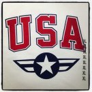 American USA Emblem Logo Red White Preshrunk Cotton Patronage Graphic XL T-Shirt