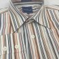 Faconnable Striped Autumn Multi-color France Men's 15" 34/35" Crisp Medium Shirt