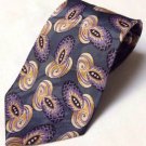 G Caster Irridescent Swirl Emboss Geometric Mens 57" Silk Purple Skinny Neck Tie