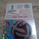 Panini World Cup Brazil 2014 Number 7 Official Ball Foil Sticker Mint