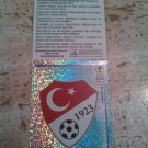Panini World Cup Korea Japan 2002 Number 188 Turkey Türkiye Foil Sticker Mint