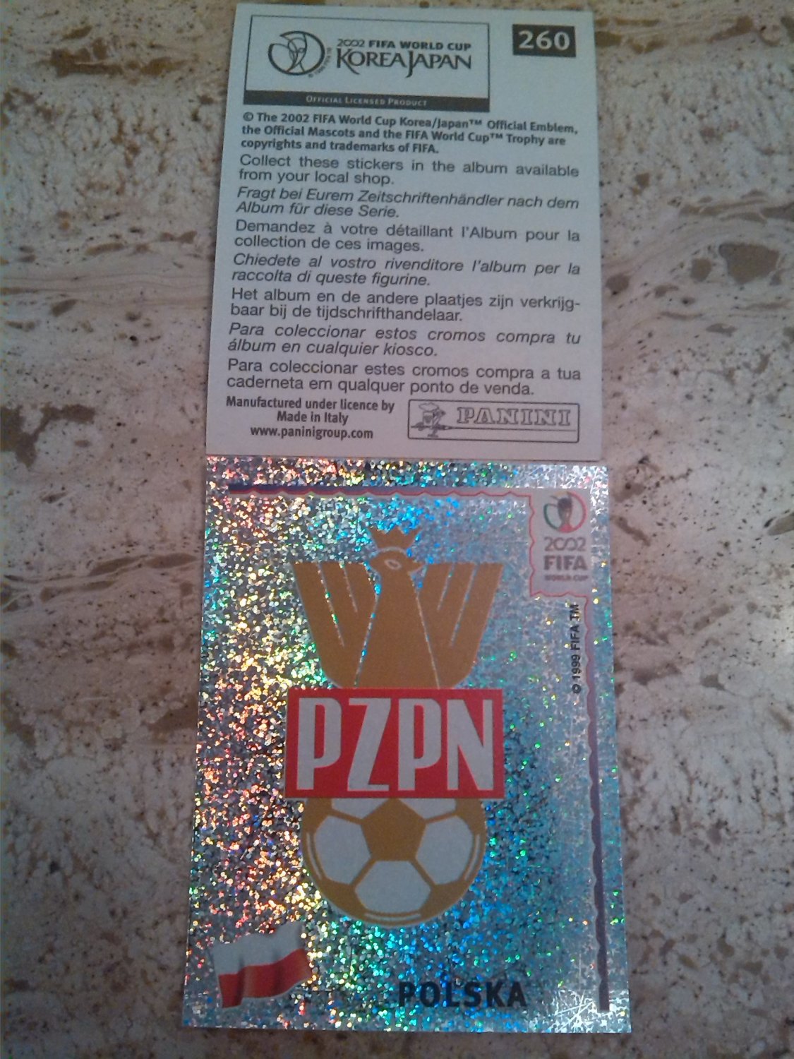 STICKER PANINI WORLD CUP JAPAN KOREA 2002 FOIL ECUSSON URUGUAY # 62 MINT