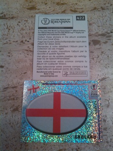 Panini World Cup Korea Japan 2002 Number 422 England Foil Sticker Mint