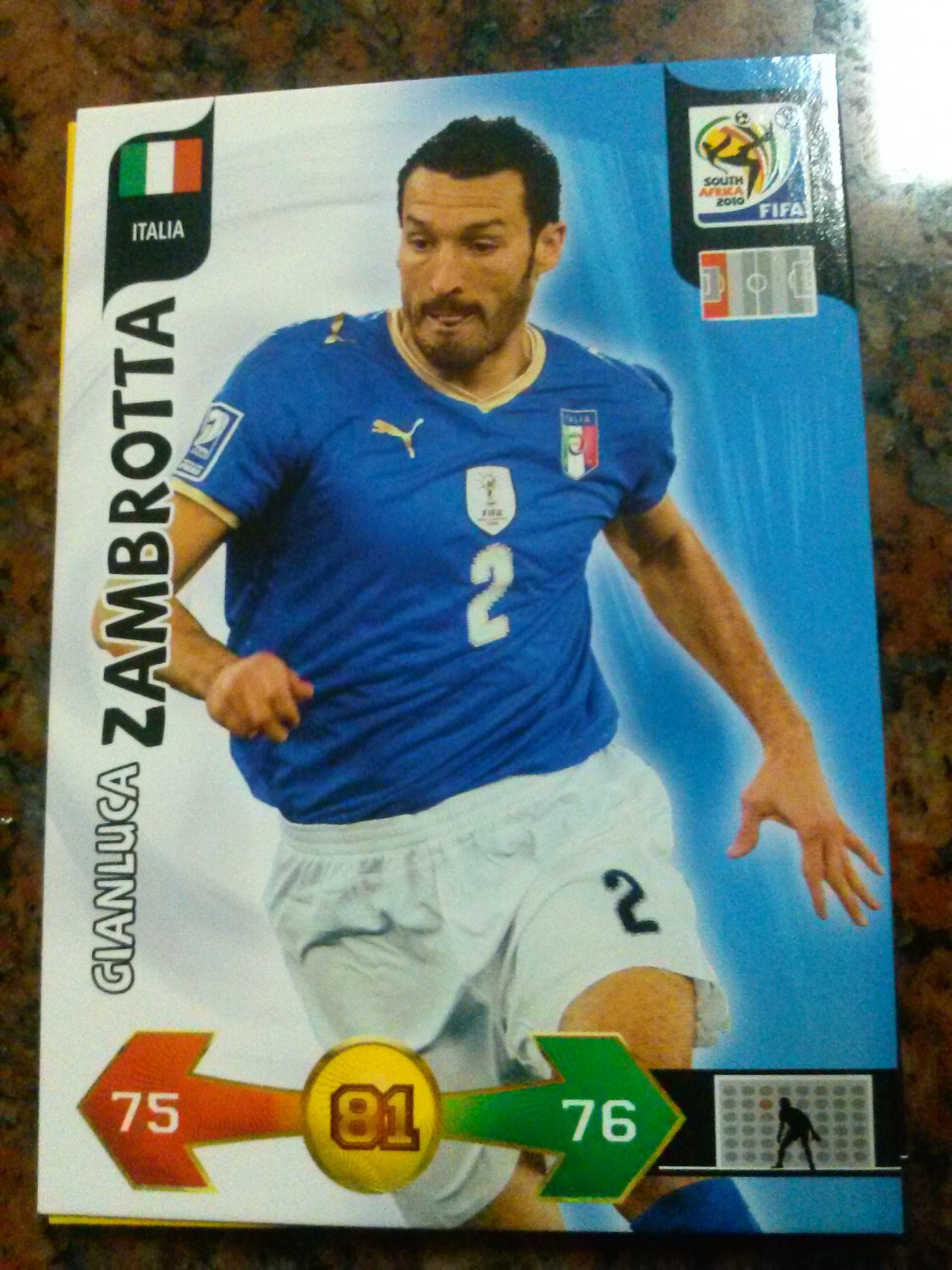 Panini Fifa World Cup South Africa 2010 Adrenalyn Xl N 197 Zambrotta Italy