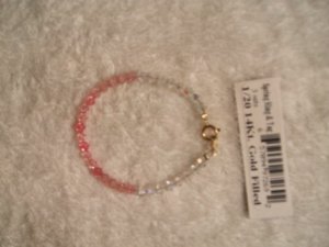 Swarovski crystal pink and clear baby bracelet FREE MAILING