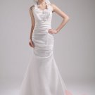 white wedding gown,wedding dress,brush train wedding gown
