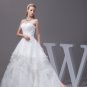 white wedding gown,wedding dress,brush train wedding gown
