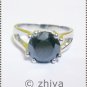 AAA 3.05 ct black round cut SOLITAIRE sterling silve wedding ring graded $ 399