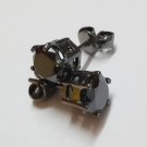 2.0 TCW Round cut Jet Black SOLITAIRE Stud Earrings .925 Sterling Silver N R 858
