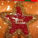 Christmas Tree Topper-Star Shaped-Red and Gold-New-In Original Pkg
