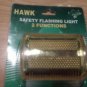 Hawk Safety Flashing Light-Yellow Case w/Red Lights-New in Original Packaging