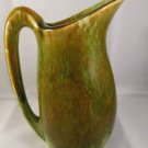 Mottled Green Pottery Pitcher 7.25 inches tall