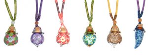 Aroma pendants with cotton string in assorted colours