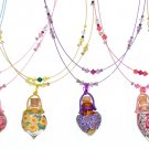 Aroma pendants with double crystal string in assorted colours