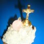 Quartz Clustter - with Cruxifix and a rose quartz ball