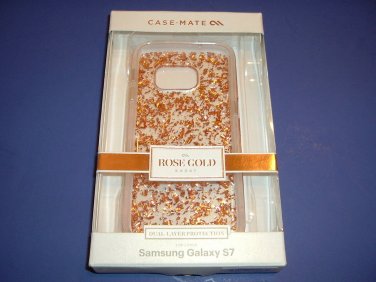Case-Mate Karat Case Cover Galaxy S7 Clear w/Rose Gold Flakes CM033972