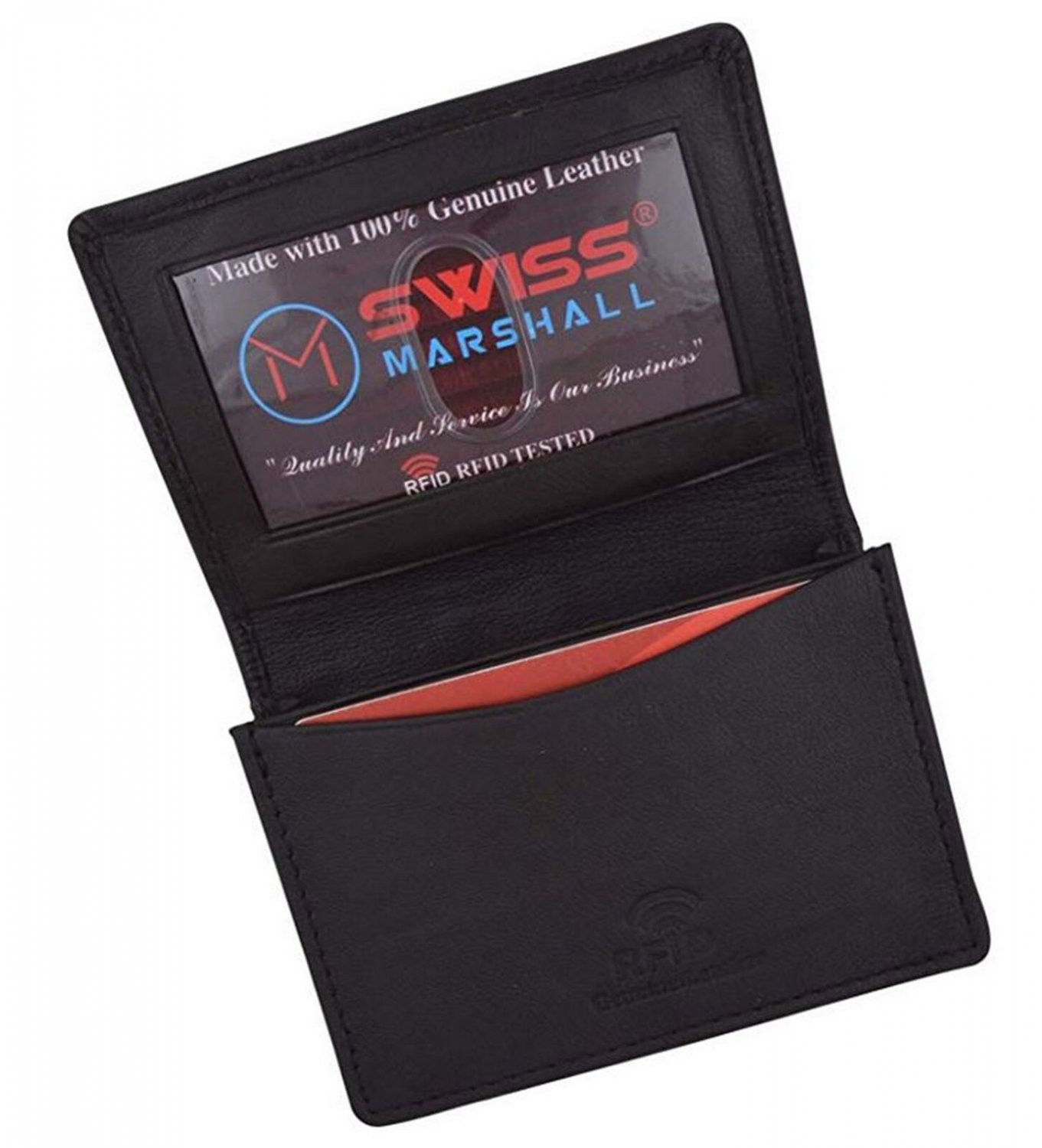 Leather Credit Card Holder Expandable Wallet RFID Blocking Brown