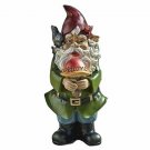 Welcome Garden Gnome Statue Holding Mushroom Welcome Garden Gnome Statue Holding Mushroom