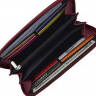 Women's RFID Zippered Clutch Wristlet Ladies Wrist Strap Purse Leather Wallet