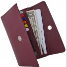 Women's RFID Wallet Long Magnetic Snap Organizer Ladies Leather Wallet