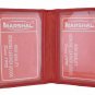 Red Leather Wallet Thin Credit Card ID Bifold Card Holder Slim Style
