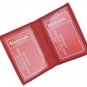 Red Leather Wallet Thin Credit Card ID Bifold Card Holder Slim Style