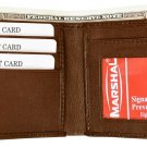 Brown Leather Bifold Wallet ID Credit Card Holder RFID Blocking Slim Style