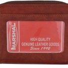 Burgundy Leather Accordion Wallet Credit Card ID Holder Change Purse Zippered
