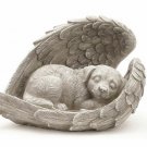 Sleeping Dog in Angel Wings Pet Memorial Statue