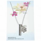 Pet Cremation Necklace Urn Keepsake Paw Print Charm Cat Dog