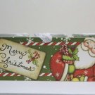 Santa Votive Candle Holder Colorful Wooden Block Merry Christmas! Decor