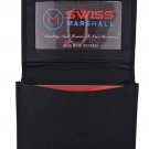 Small Leather Credit Card Expandable Wallet RFID Blocking Black