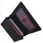 Small Leather Credit Card Expandable Wallet RFID Blocking Black