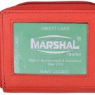 Ladies Red Leather Accordion Wallet Credit Card ID Holder Change Purse Zippered