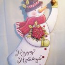 Happy Holidays Snowman Wall Plaque Christmas Wall Sign Happy Holidays Snowman Wall Plaque Christmas Wall Sign