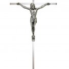 Silver Tone Crucifix Pewter Corpus Nickel Plated Religious Wall Hanging Cross Silver Tone Crucifix Pewter Corpus Nickel Plated Religious Wall Hanging Cross