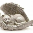 Cat Sleeping in Angel Wings Pet Memorial Statue
