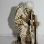 Kneeling Soldier by Cross Praying Military Army Statue Memorial