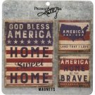 God Bless America Distressed Kitchen Fridge Magnets Primitives By Kathy