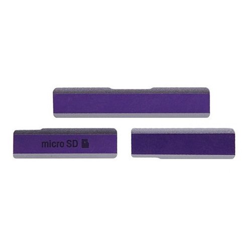 SIM Card Cap USB Data Charging Port Micro SD Card Cap Dustproof Block for Sony Xperia Z1 Purple