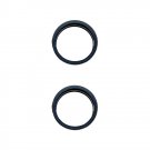iPhone 15 Pro / 15 Pro Max 3pcs/set Rear Camera Glass Lens Metal Outside Protector Hoop Ring (Blue)