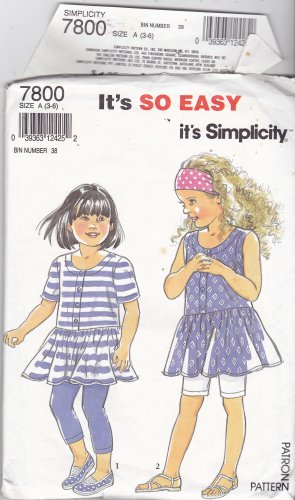 Simplicity 7800 Girls Size 3 4 5 6, may be missing pieces