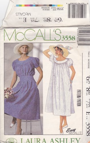 McCall's 3558 size medium (14 16) Laura Ashley, may be missing pieces
