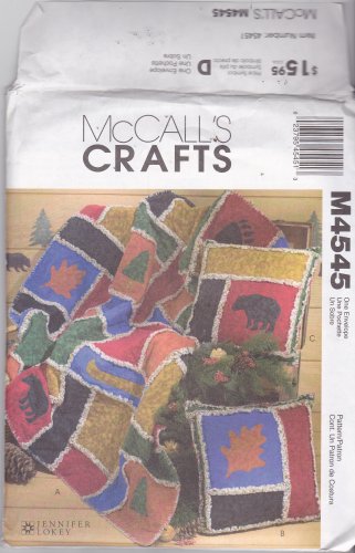 McCall's Crafts Pattern M4545 Lodge Rag Quilt and Pillows Jennifer Lokey Uncut FF 4545