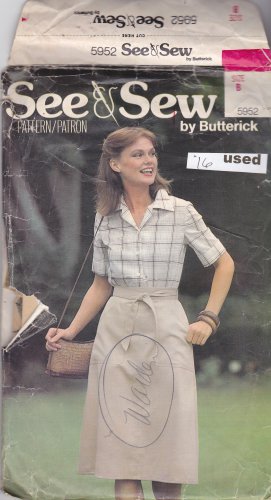 Butterick See and Sew 5952 size 16, may be missing pieces, 50 cents plus shipping