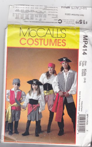 McCall MP414 Pattern Uncut FF Girls Boys size 3 4 5 6 7 8 Pirate Costume